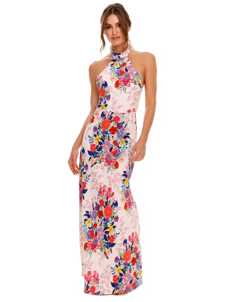 Sandy Floral Printed Halter Dress