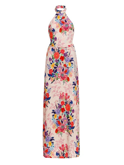 Sandy Floral Printed Halter Dress