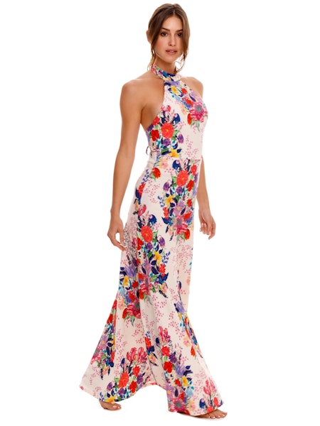 Sandy Floral Printed Halter Dress