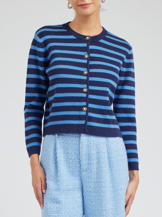 Cherlynne Striped Button Down Cardi