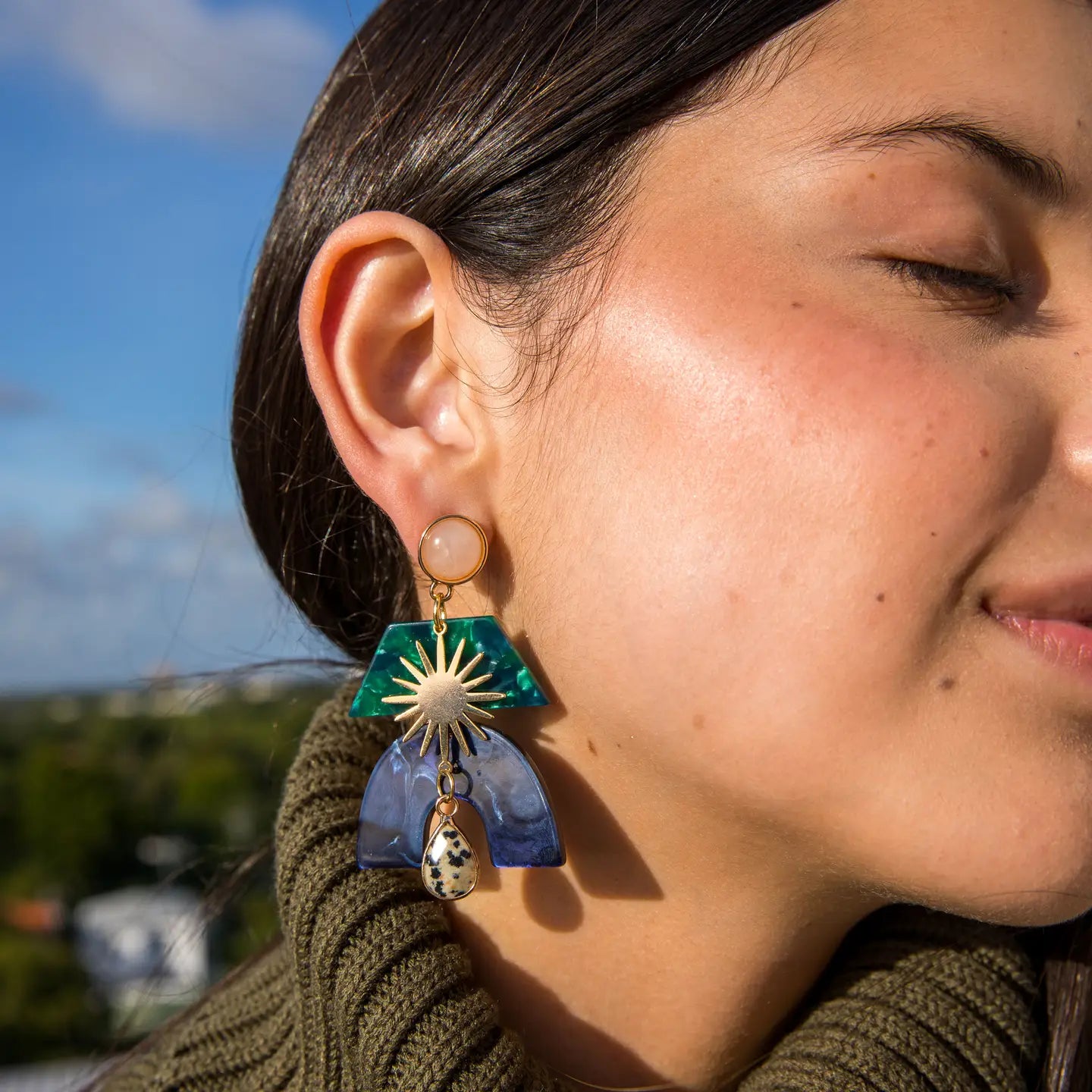 Fall Statement Glam Mixed Media Earrings