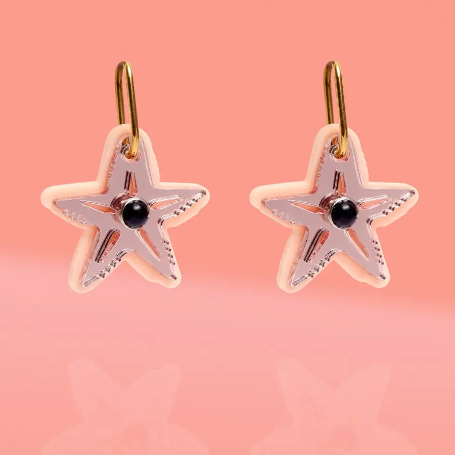 Starfish Hoop Earrings Blush + Gold