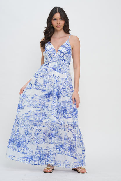 Juliette Coastal Sketch Maxi Dress