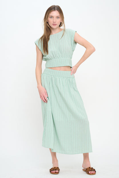 Melody Striped Top & Skirt Set