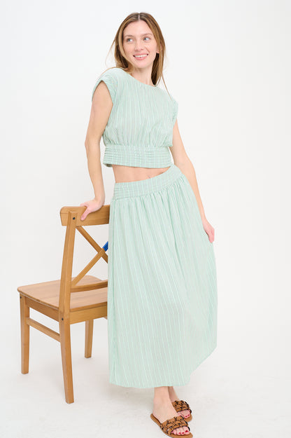 Melody Striped Top & Skirt Set