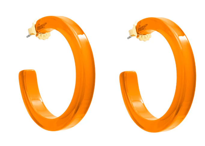 Medium Resin Hoop Earrings