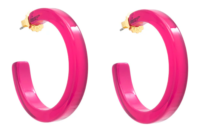 Medium Resin Hoop Earrings