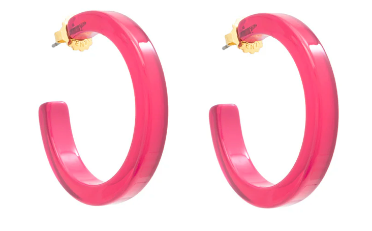 Medium Resin Hoop Earrings