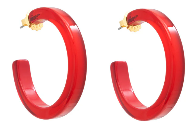 Medium Resin Hoop Earrings