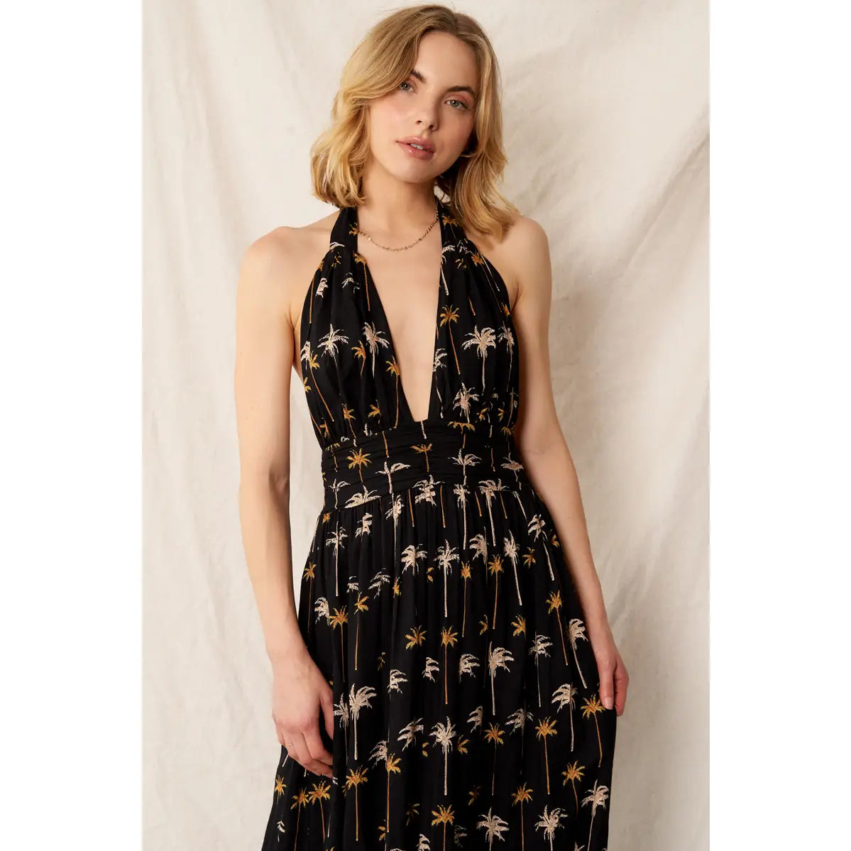 Taylor Printed Halter Neck Maxi Dress