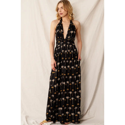 Taylor Printed Halter Neck Maxi Dress