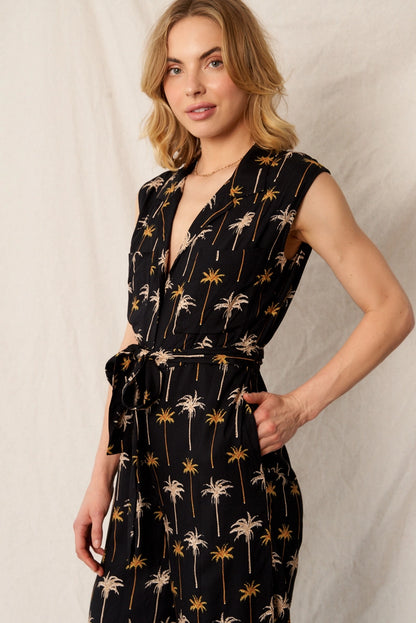 Taylor Printed Cap Sleeve Jumpsuit