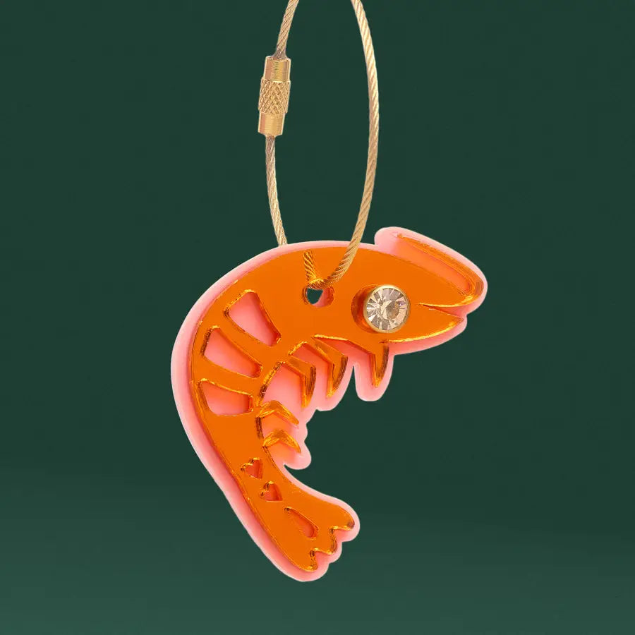 Shrimp Keychain + Purse Charm